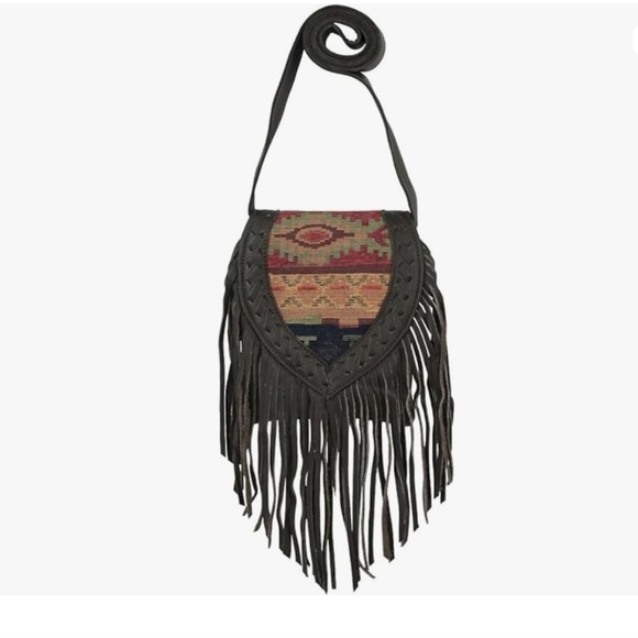 NWT - Fringed Cowgirl Flap Bag Crossbody - America West - Picture 2 of 8
